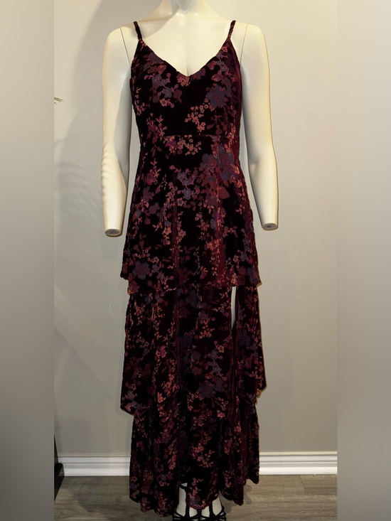 Lulus Dresses & Skirts - Lulus I Love You Amore Plum Purple Floral Velvet Tiered Maxi Dress